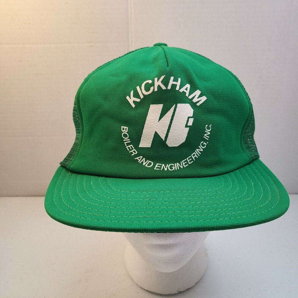 Vintage Kickham Boiler And Engineering Inc Trucker Snapback Hat Made In USA